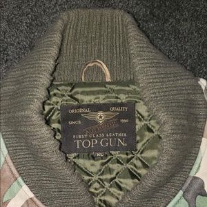 Camouflage leather flight jacket